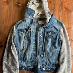 Jean/sweatshirt hooded jacket